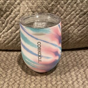 Corkcicle stemless wine cup travel triple insulated 12oz NWT Coastal Swirl